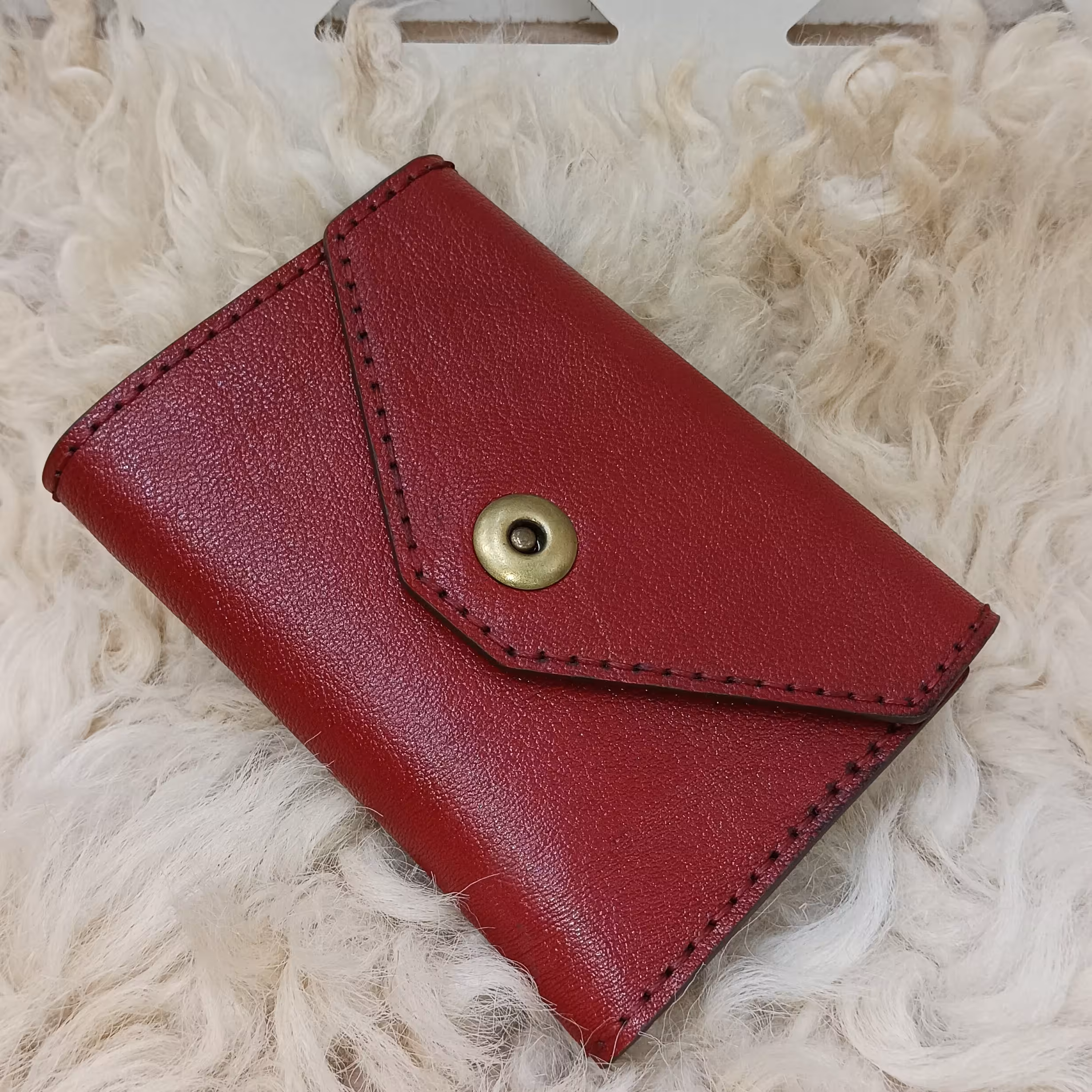 کیف پول چرم طبیعی دست دوز تاشو