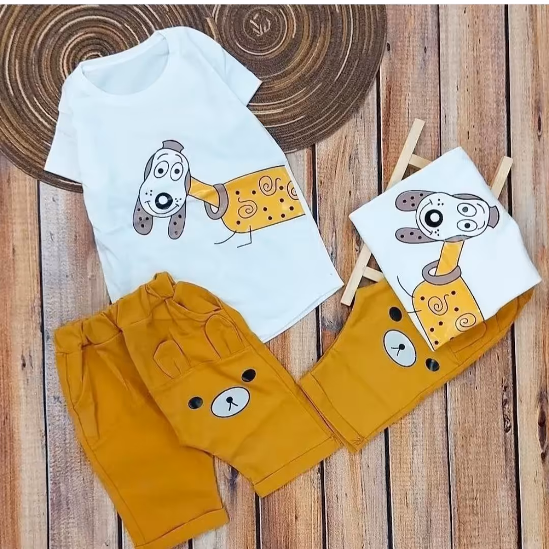 ست تیشرت شلوارک اسپرت بیرونی جنس پنبه شلوارک کتان