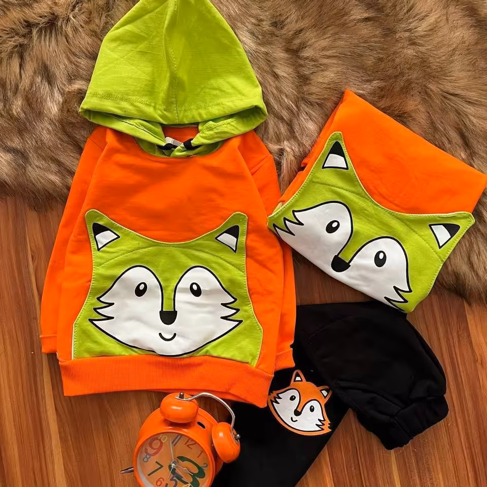 ست هودی و شلوار بچگانه طرح روباه