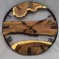 ساعت دیواری چوبی روستیک مدل SR106 چوب سنجد سایز 50 