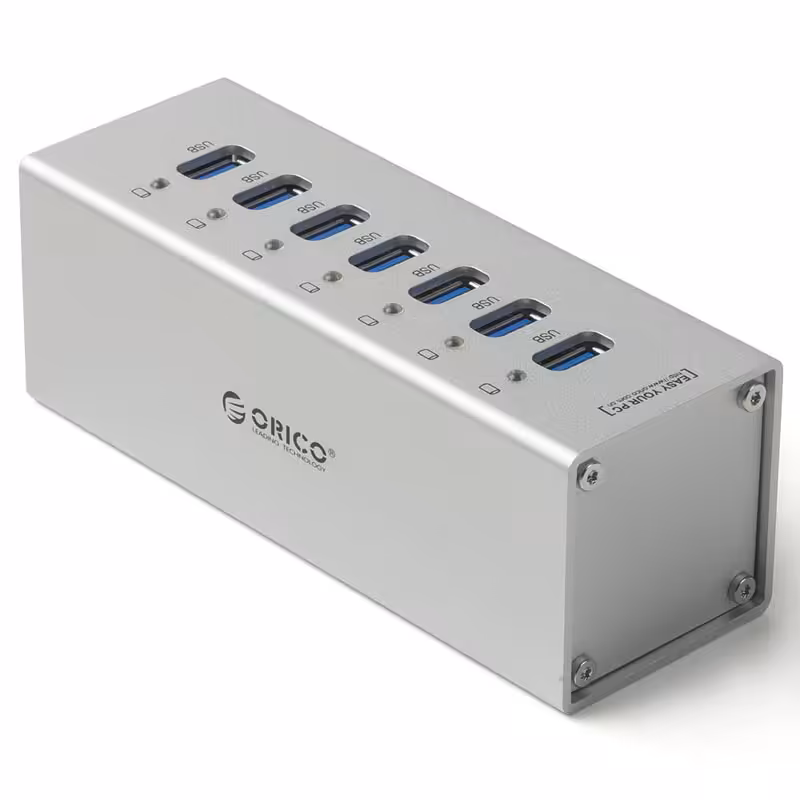 هاب یو اس بی اریکو USB3.0 فلزی 7 پورت با آداپتور مدل A3H7