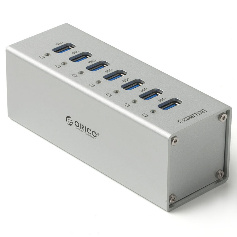 هاب یو اس بی اریکو USB3.0 فلزی 7 پورت با آداپتور مدل A3H7