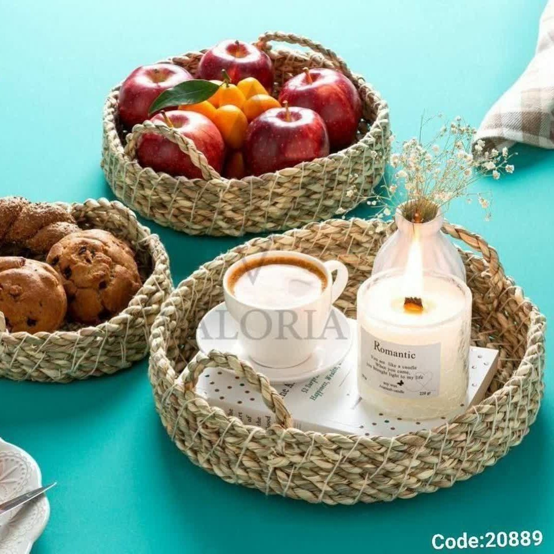سبد 3 تایید حصیری گرد دسته دار