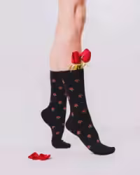 جوراب گل رز ساقدار نخ پنبه فری سایز