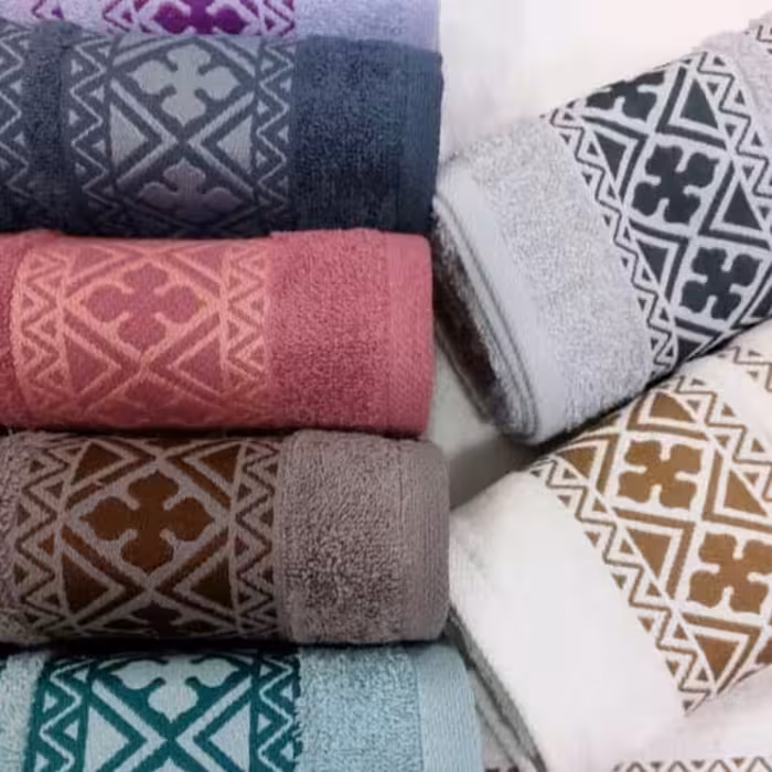 پک 6 عددی حوله دستی بهباف آذر مدل کارتال در رنگهای متنوع سایز کوچک 30در60