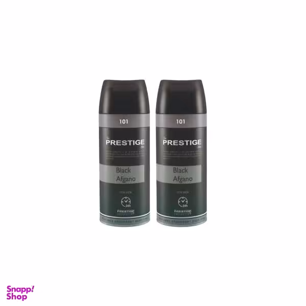 اسپری خوشبو کننده بدن مردانه پرستیژ (Prestige) مدل Black afgano حجم 150 میلی‌‌لیتر مجموعه 2 عددی