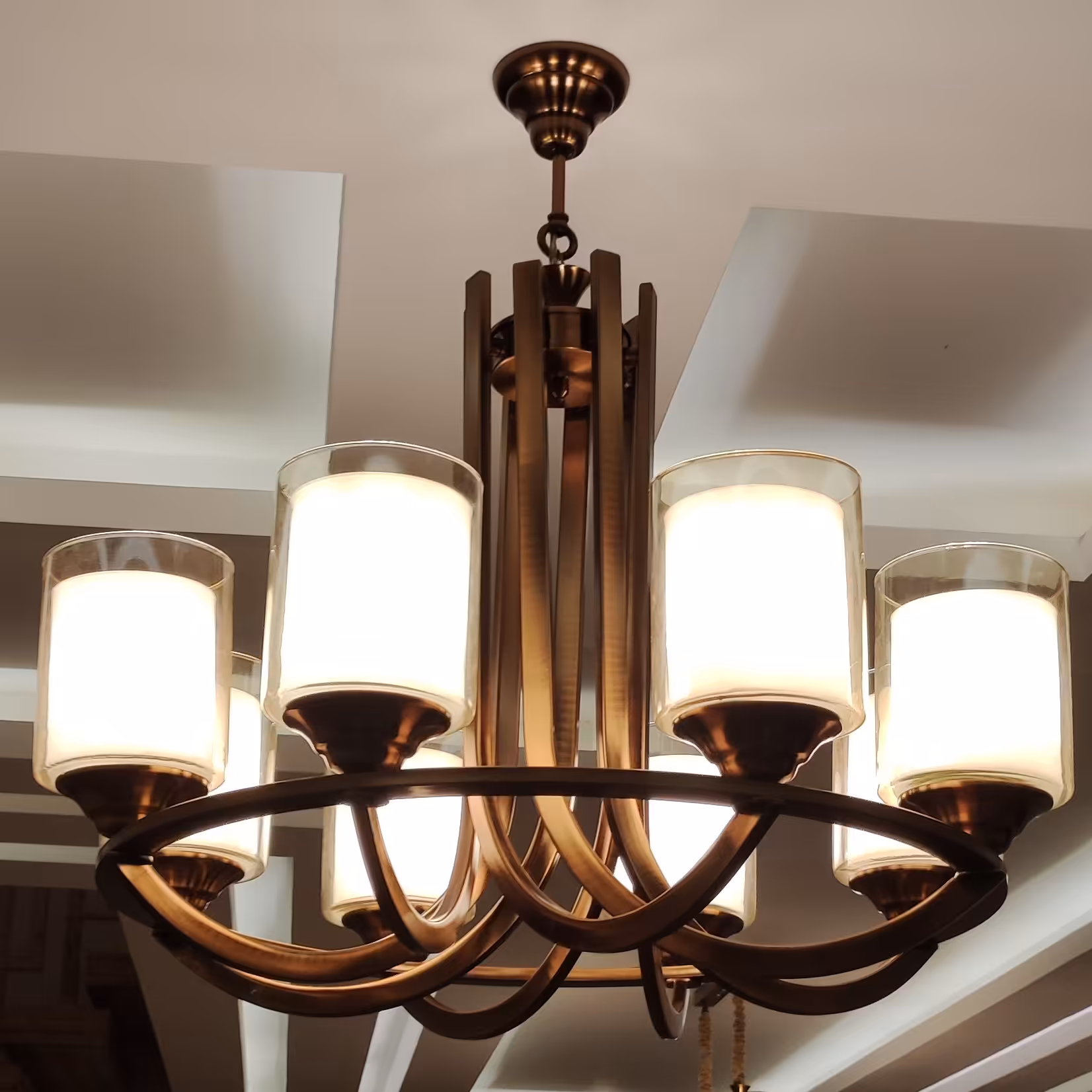 لوستر مدرن 6 شاخه نسکافه ای مناسب حال و پذیرایی