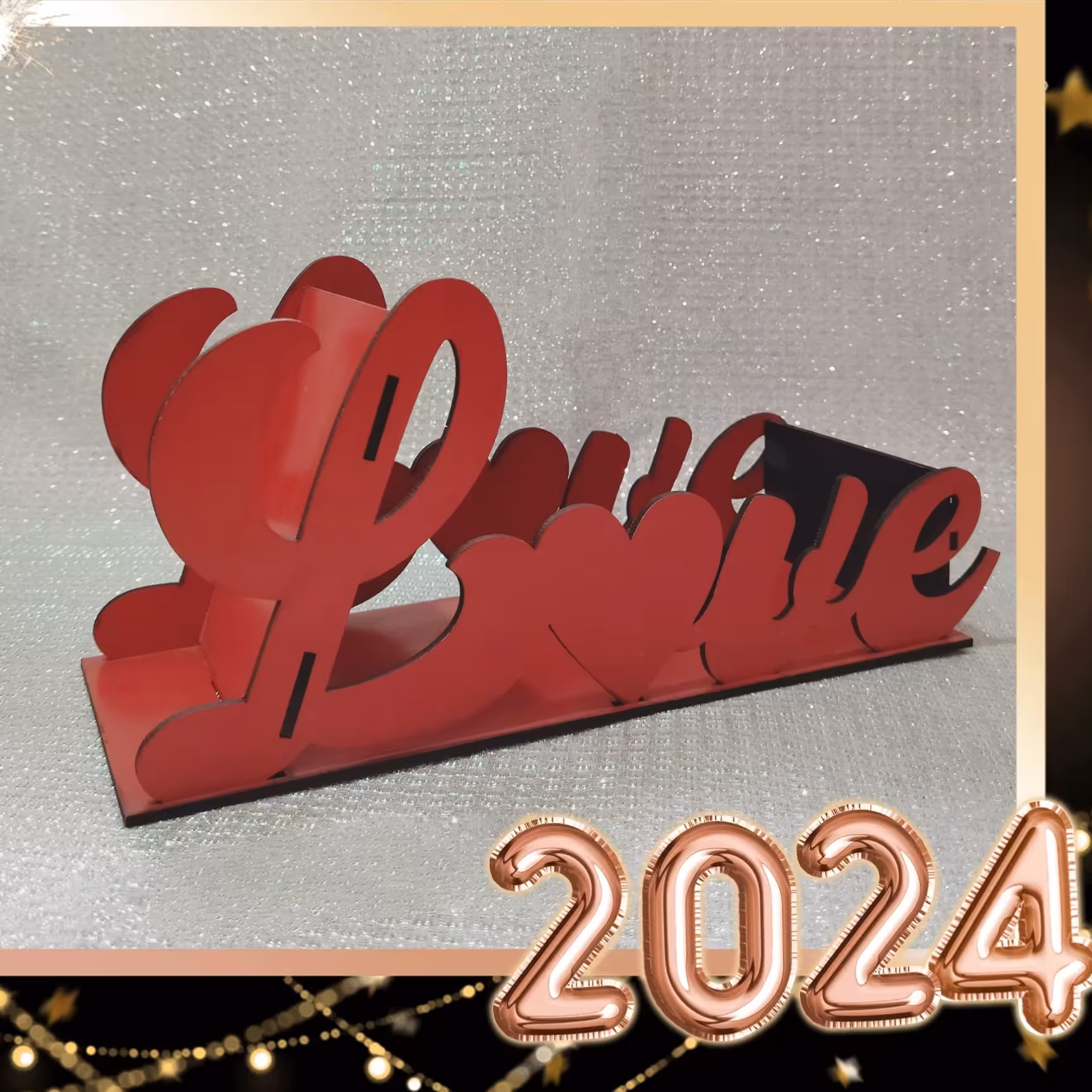 باکس چوبی طرح love 