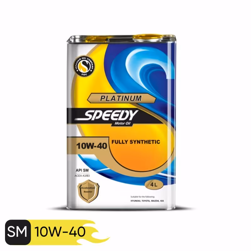 روغن موتور خودرو سپاهان اسپیدی مدل پلاتینیوم 10w40 با حجم 4 لیتر و کیفیت SM