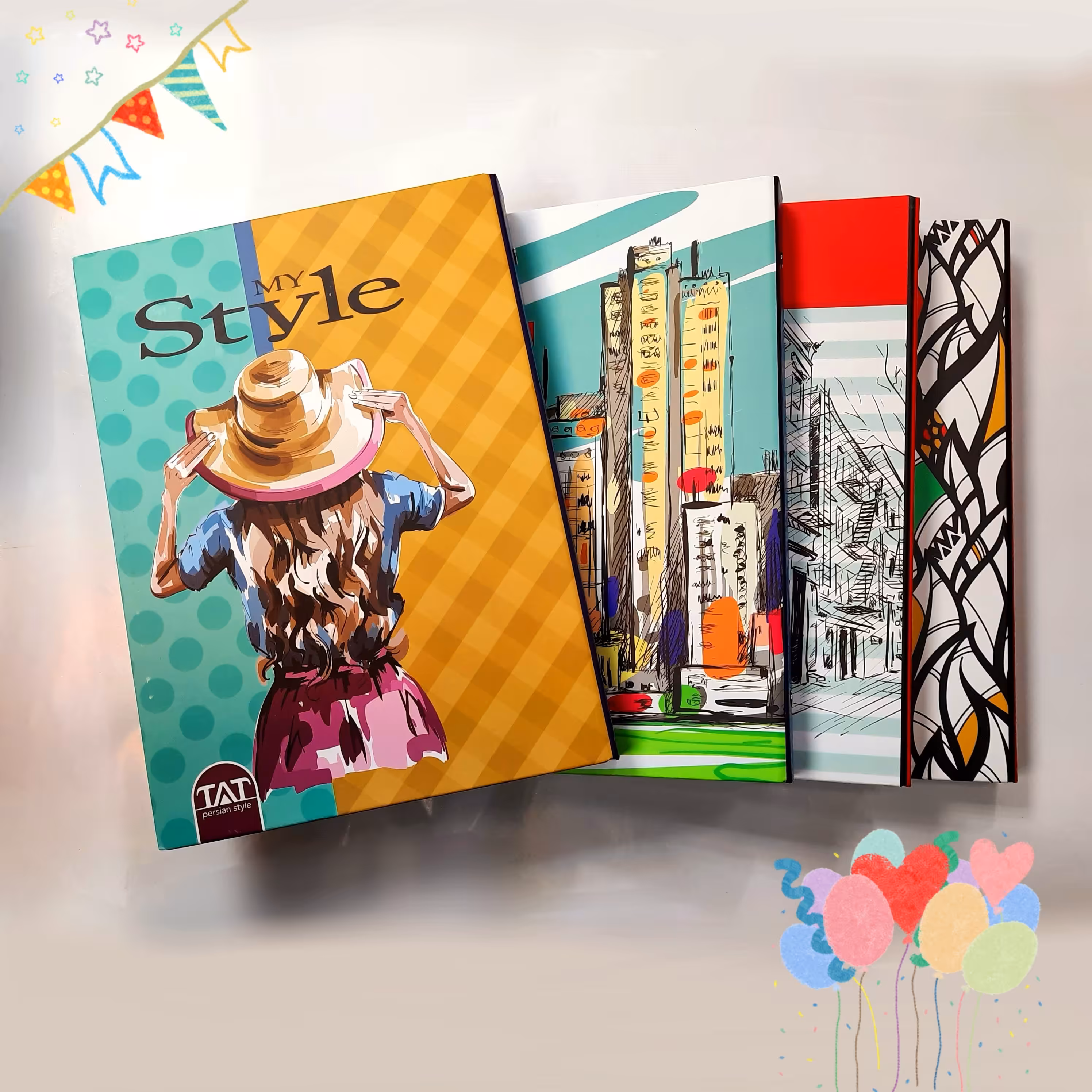 کلاسور 26 حلقه جلد استخوانی ضخیم و باکیفیت 100 برگ در طرح های مختلف و رنگارنگ