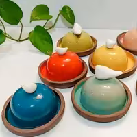 پنیر و کره خوری دست ساز سفالی طرح پرنده