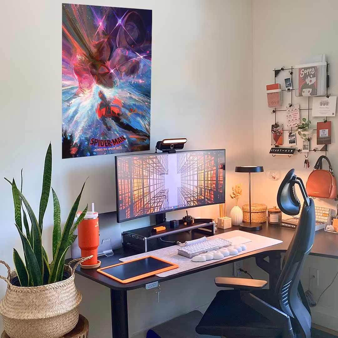 تابلو شاسی طرح مرد عنکبوتی spider man in spider vers al سایز 21در30 مات کد c1-27