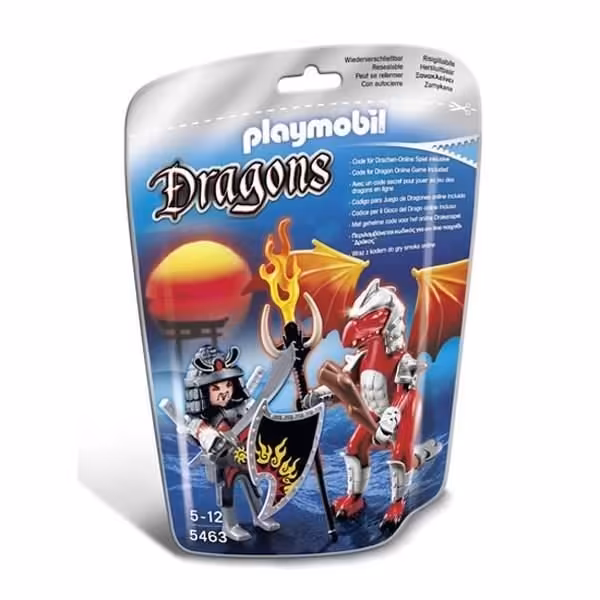 fire dragon with warrior كد5463