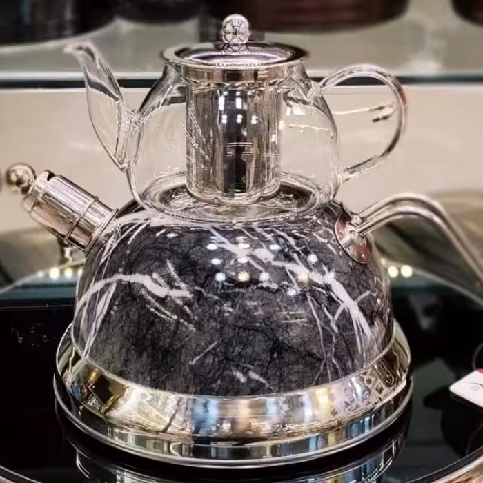 کتری وقوری استیل سوتی کف چدن یونی هوم