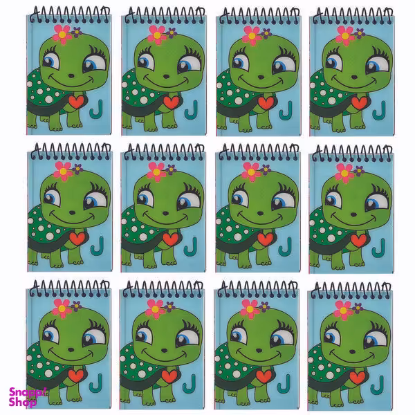 دفتر یادداشت مدل حروف الفبا طرح ل لاکپشت بسته 12 عددی