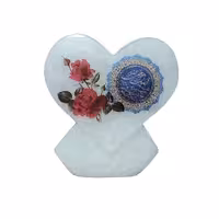 آباژور سنگ‌نمک مدل‌قلب برجسته، آیه‌دار متوسط