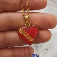 ست گردنبند و دستبند قلب طلایی