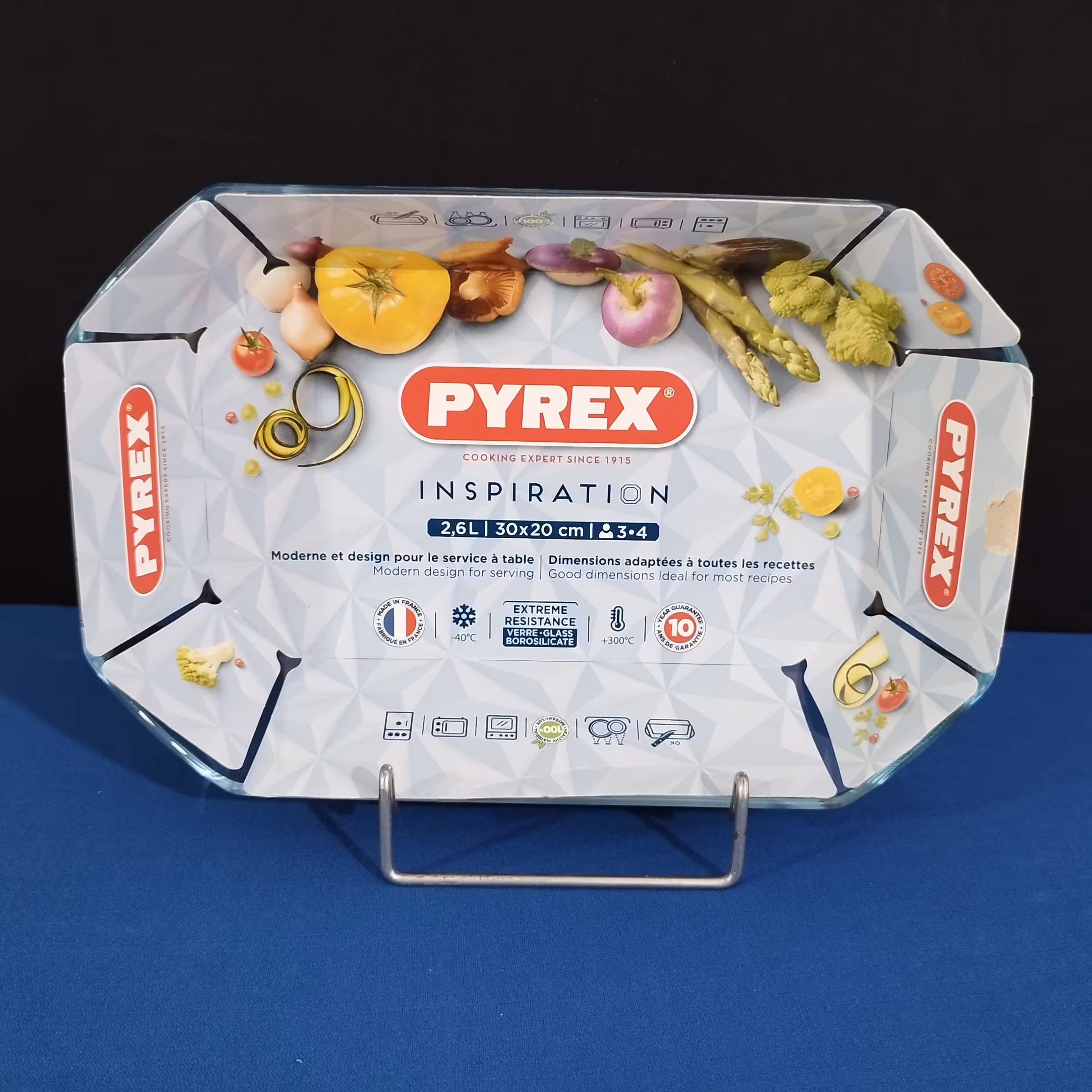 تابه 8 ضلعی پیرکس فرانسه سایز 30 در 20 سانت