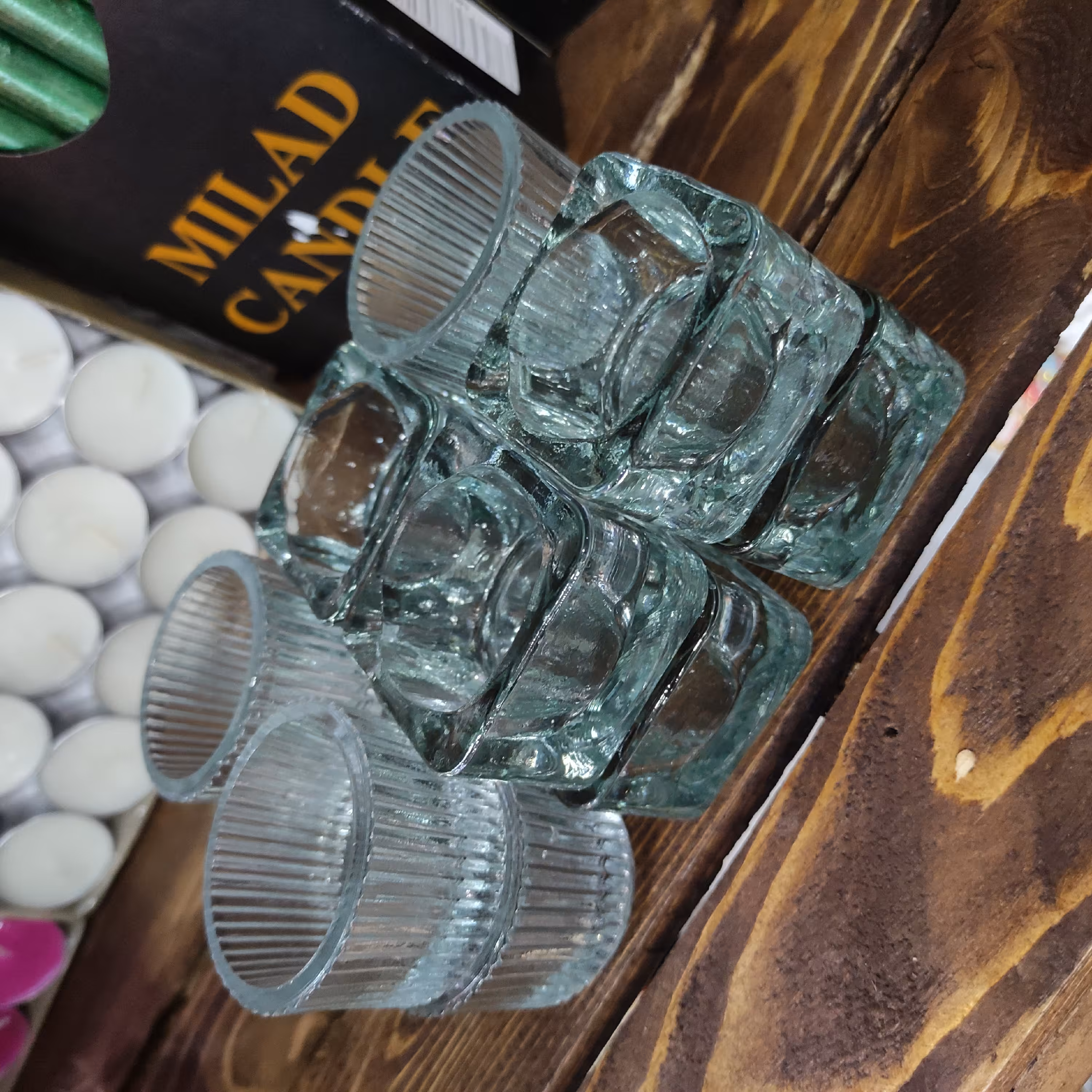 جاشمعی (وارمر) شیشه ای مدل مکعب و دایره