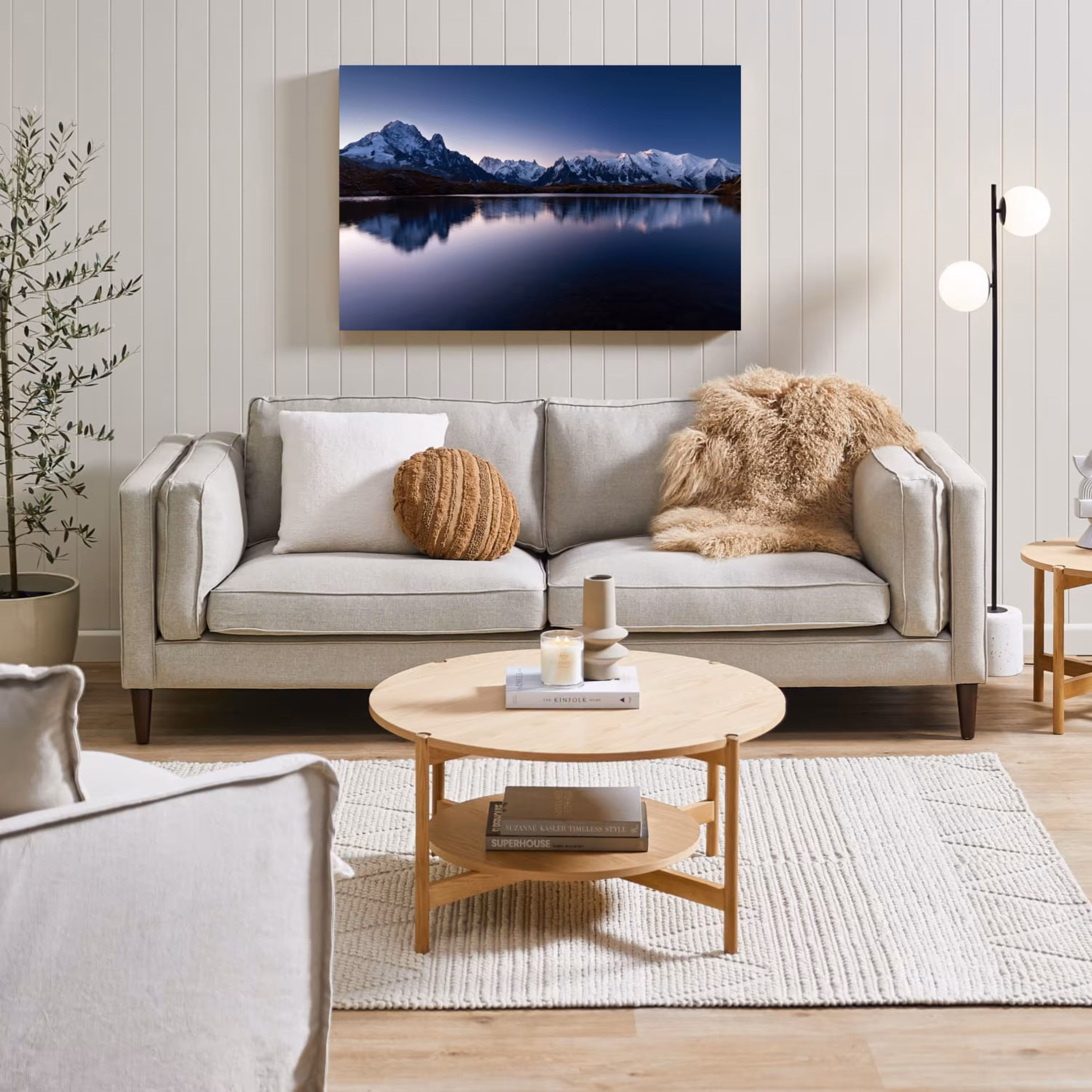 ـابلو شاسی طرح منظره کوهستان و دریاچه سایز 30 در 40 سانتیمتر