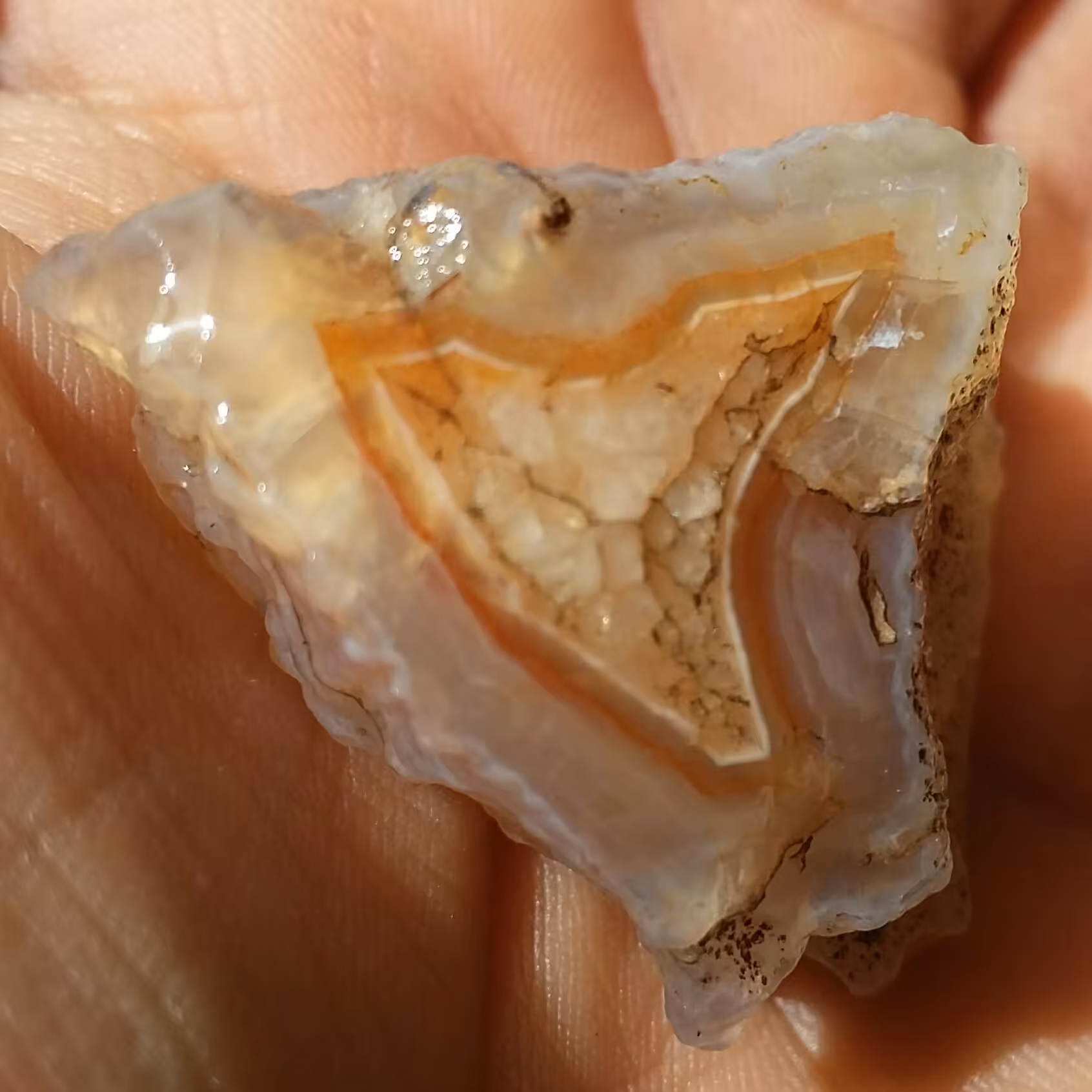 سنگ راف عقیق سلیمانی رنگی مصور(پرنده) 100 درصد طبیعی