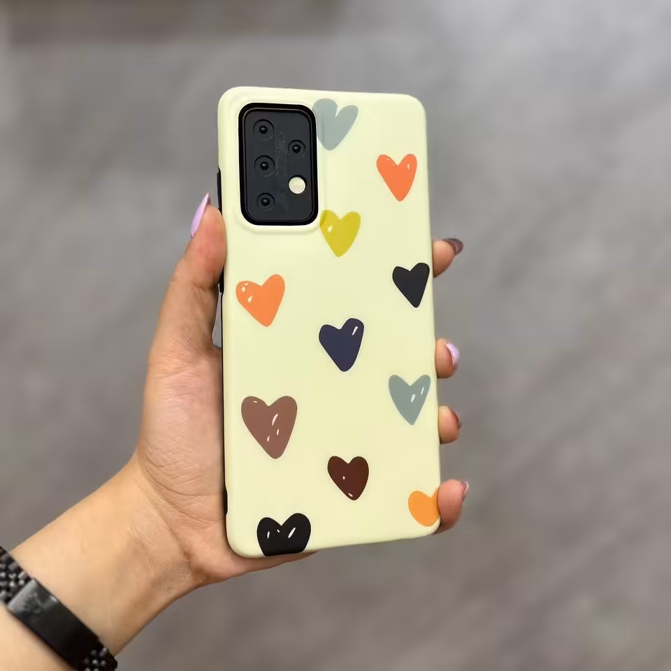 قاب گوشی سامسونگA12 m12 طرح قلب  آبنباتی همراه پاپسوکت ست