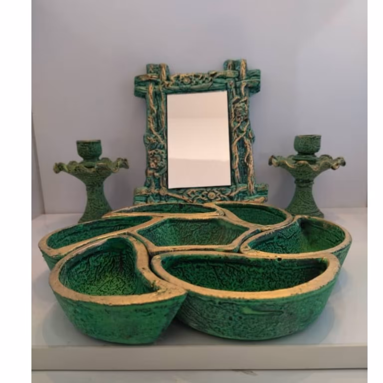 هفت سین پتینه کاری  سبز رنگ 