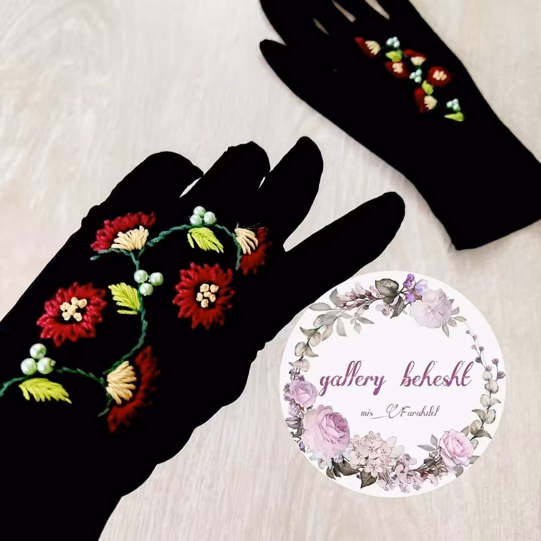 دستکش گلدوزی طرح14