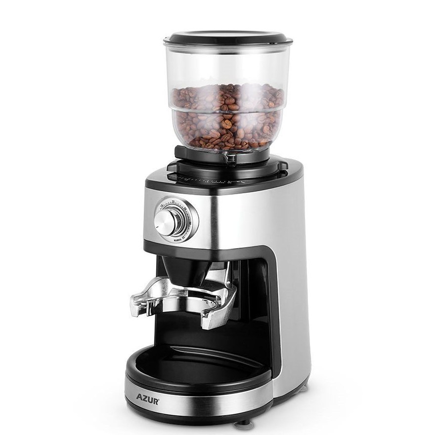 دستگاه آسیاب قهوه آزور (AZUR) مدل 248  قدرت موتور 180 وات قابلیت تنظیم سرعت دارای پایه برای قرار گرفتن پرتافیلتر