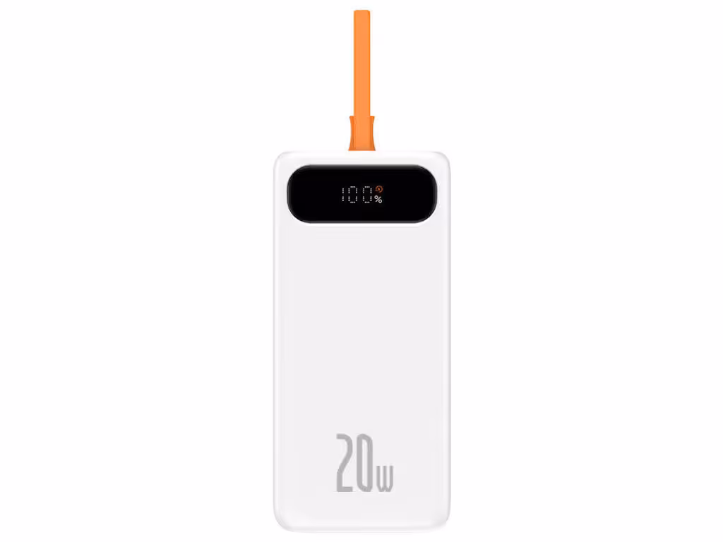 پاوربانک 10000 فست شارژ با کابل لایتنینگ بیسوس Baseus Power Bank 10000mAh 20W PPBLK-02