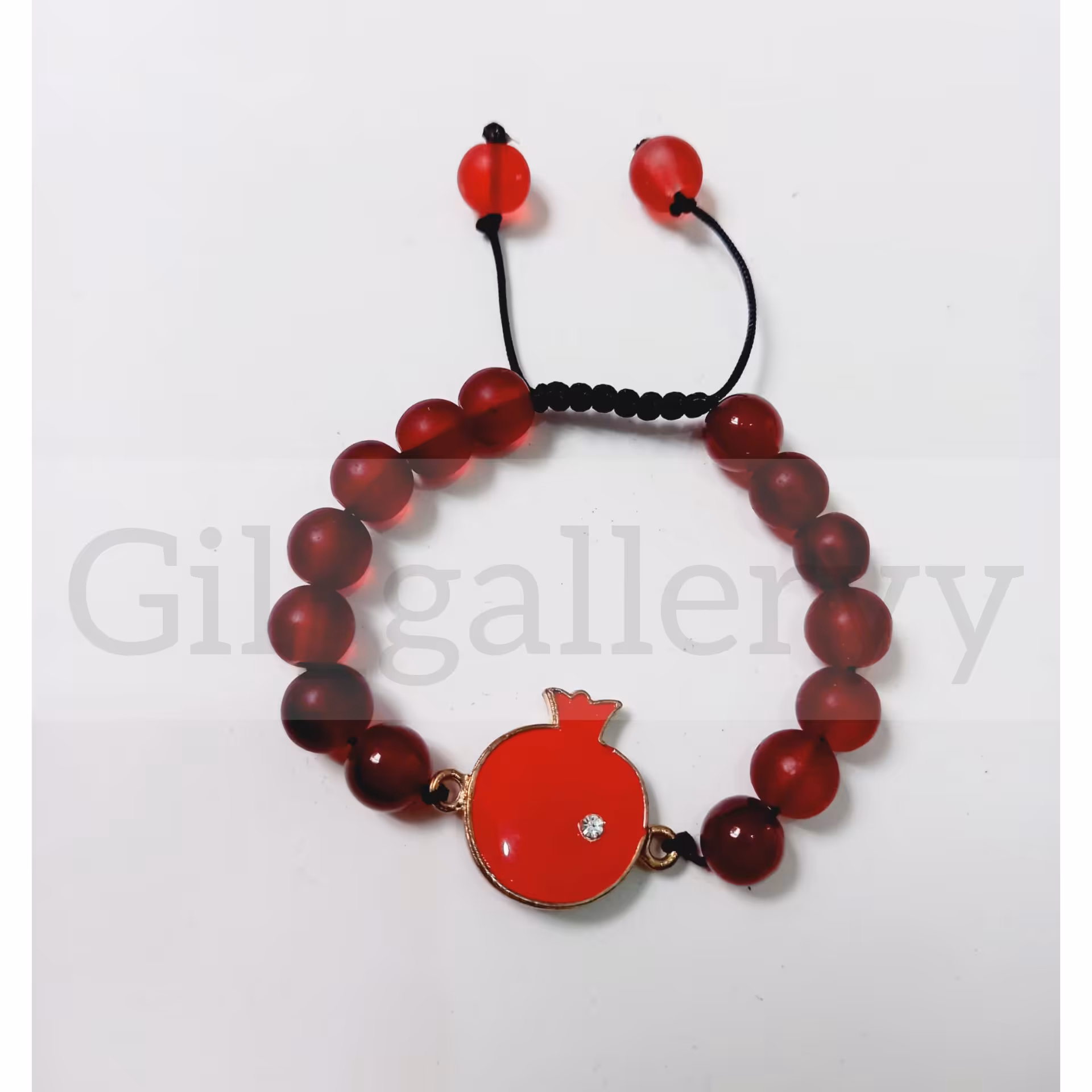 دستبند انار شب یلدا با مهره سنگی