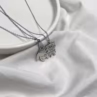 گردنبند ست باب اسفنجی و پاتریک استیل رنگ ثابت 