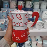 قهوه جوش طرح قلب سه کاپ