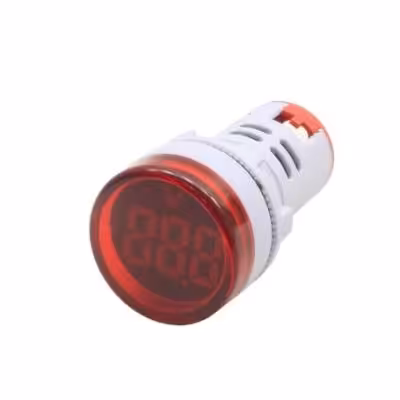 مجموعه 3 عددی ولتمتر چراغ سیگنالی AC500V قرمز گرد مدل AD16-22DSV