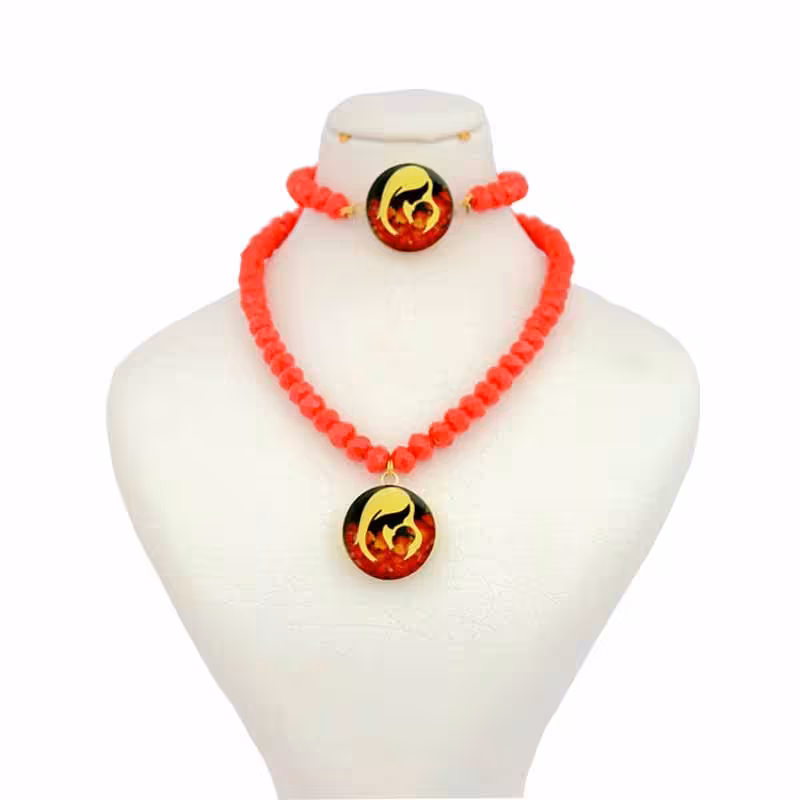 نیم ست روکش طلا زنانه طرح مهر مادری