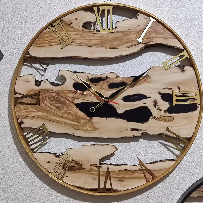 ساعت دیواری چوبی و رزینی