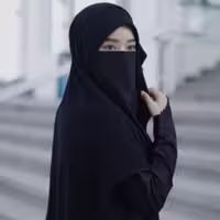 پوشیه تک لایه بند دار با پارچه های حریر الاسود و ابریشم ندا