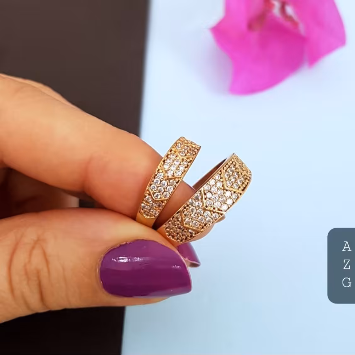 حلقه ست طرح لوزی 