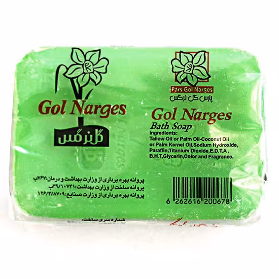 صابون گل نرگس  تکی سبز  125 گرم طرح گلنار