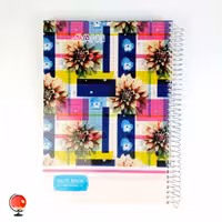 دفتر زبان سیمی دو خط 100 برگ طرح گل رنگی آونگ