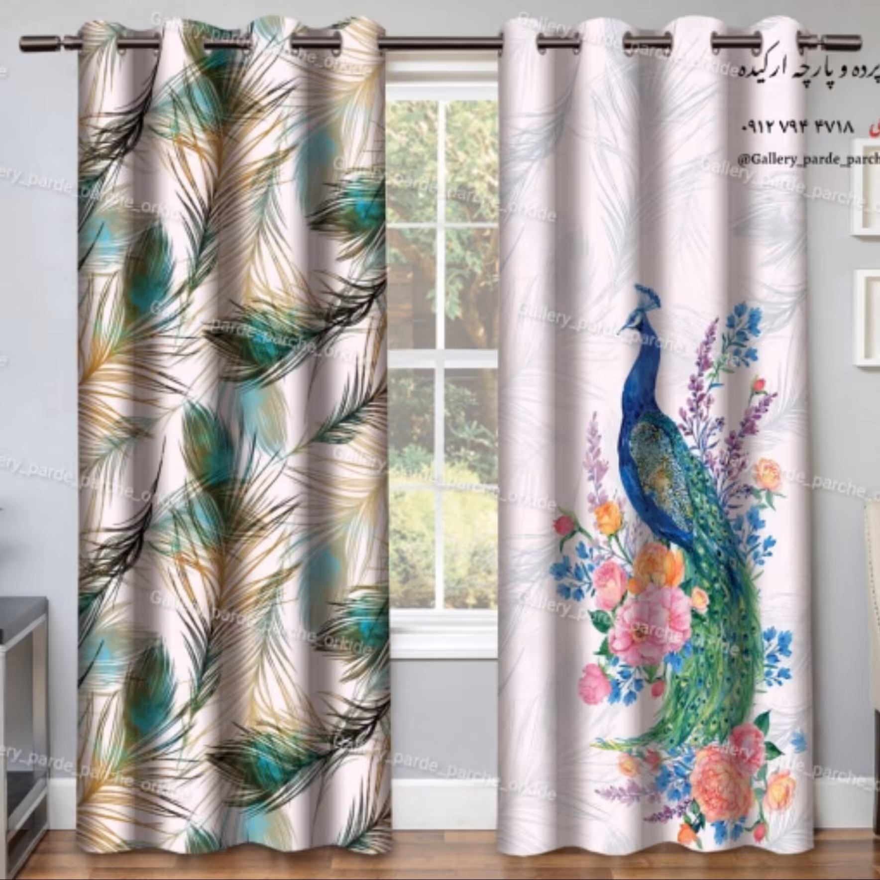 پرده چاپی طرح کلاسیک پانچ  پارچه کتان هازان کد  چاپ بر روی سایر پارچه ها  مخمل کالیفرنیا و جاسمین و ... امکان پذیر است.