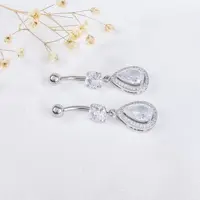 پیرسینگ ناف طرح جواهر نگین دار کد 10706