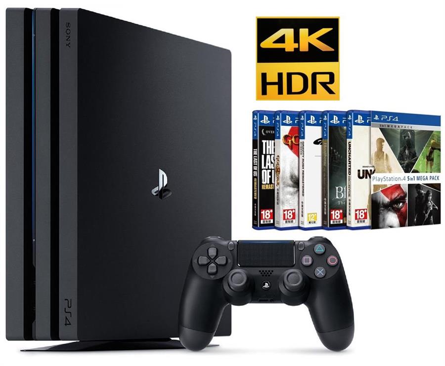 کنسول بازی سونی پلی استيشن 4 پرو ریجن 2 کد CUH-7216B با حافظه 1 ترابایت و 10 بازی در هارددیسک