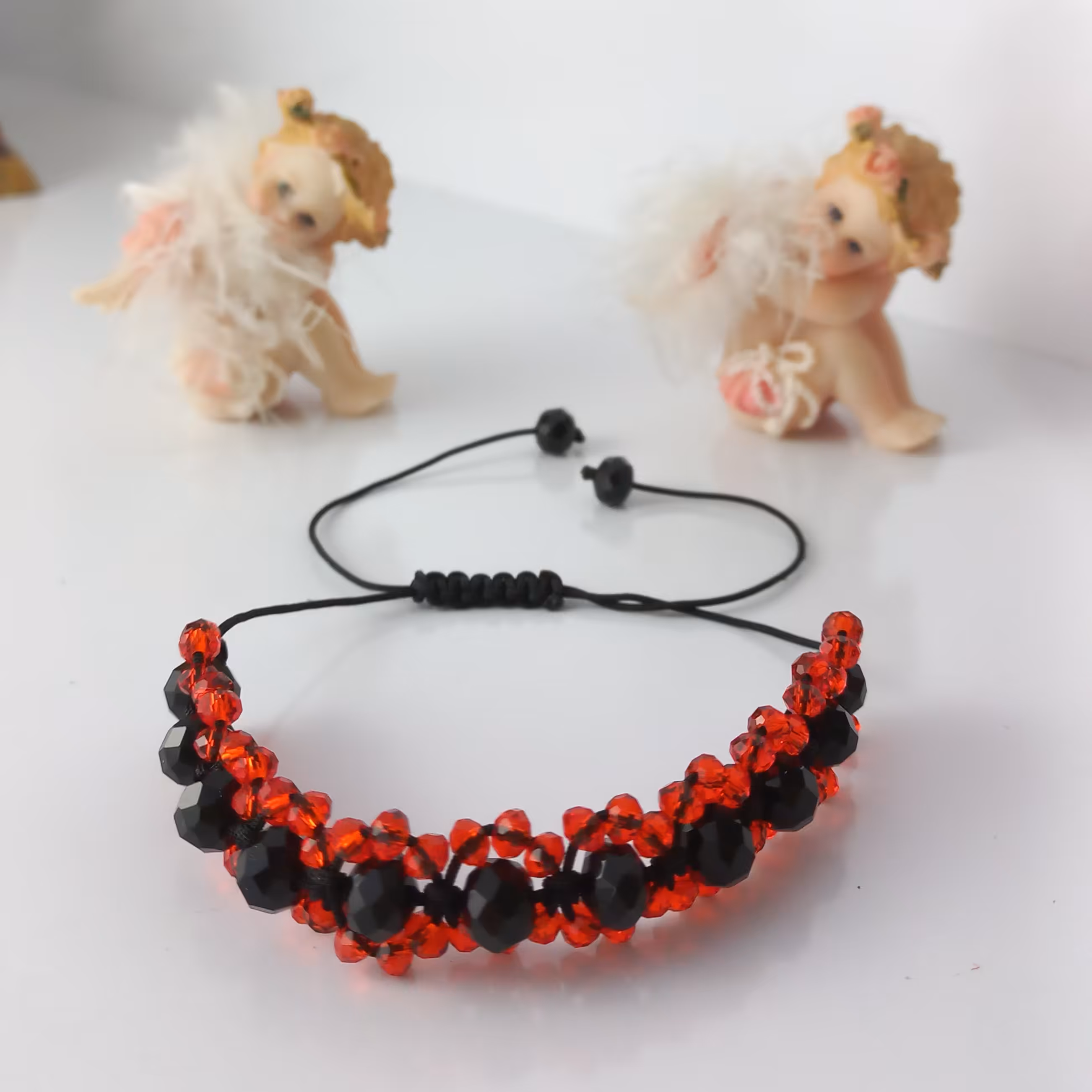 دستبند بافت کریستال کد 35