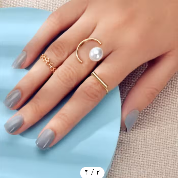 انگشتر مروارید 3 تکه