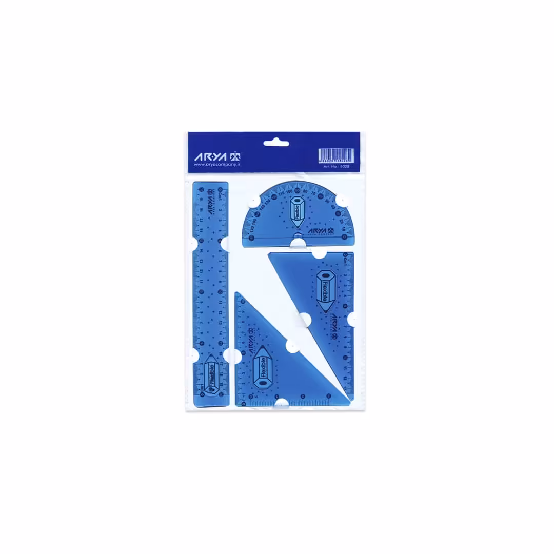 ست خط‌ کش ژله‌ای 4 تایی 8038 آریا | خانه سام