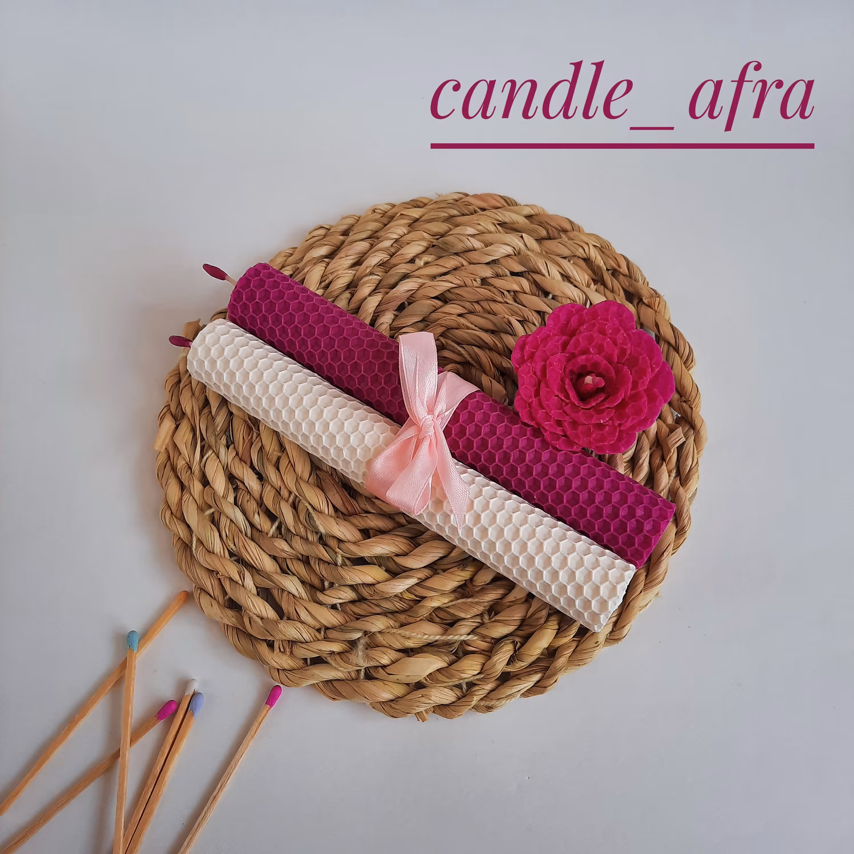 پکیج سه تایی شمع بیزوکس صورتی سفید