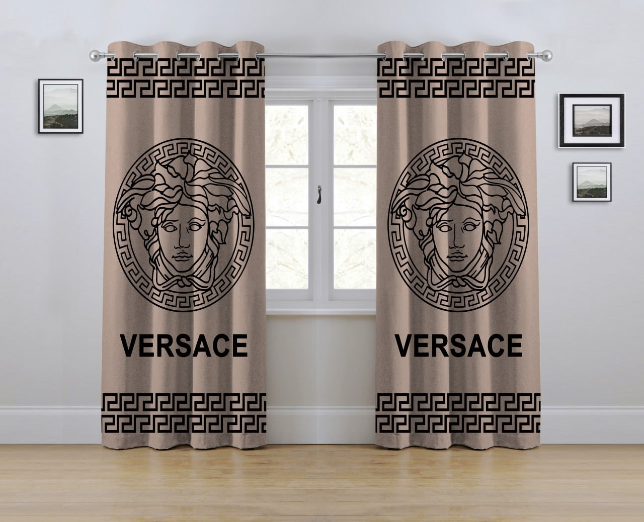 پرده پانچی طرح  versace ورساچ