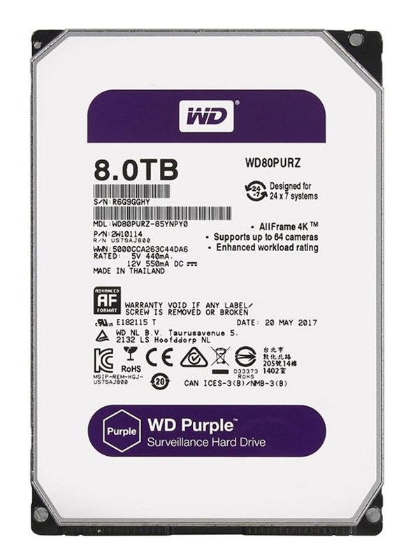 هارد دیسک وسترن دیجیتال 8 ترابایت مدل WD Purple