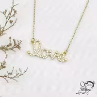 گردنبند استیل love با نگین اتمی کد 12793
